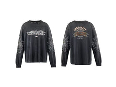 Saint Michael Graphic Emblem & Sleeve Print Sweatshirt