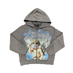 MIXED EMOTION Grey “Rhinestone” Hoodie