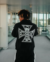MIXED EMOTION Black “Quarter” zip Jacket