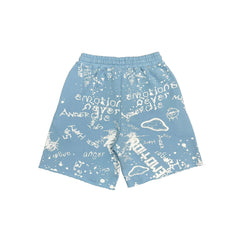 Mixed Emotions Blue “Graffiti” Shorts