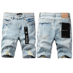 Purple Jeans Blue Distressed Jean Shorts 5069 with Trendy Ripped Details