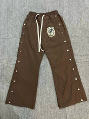 SAINT VANITY Loose High Street Button-Up Casual Pants