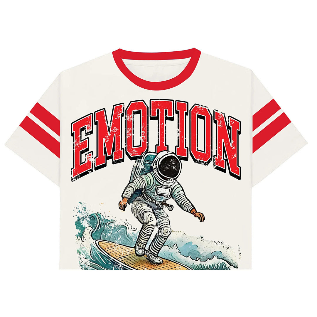 Mixed Emotion Striped Graphic Tee