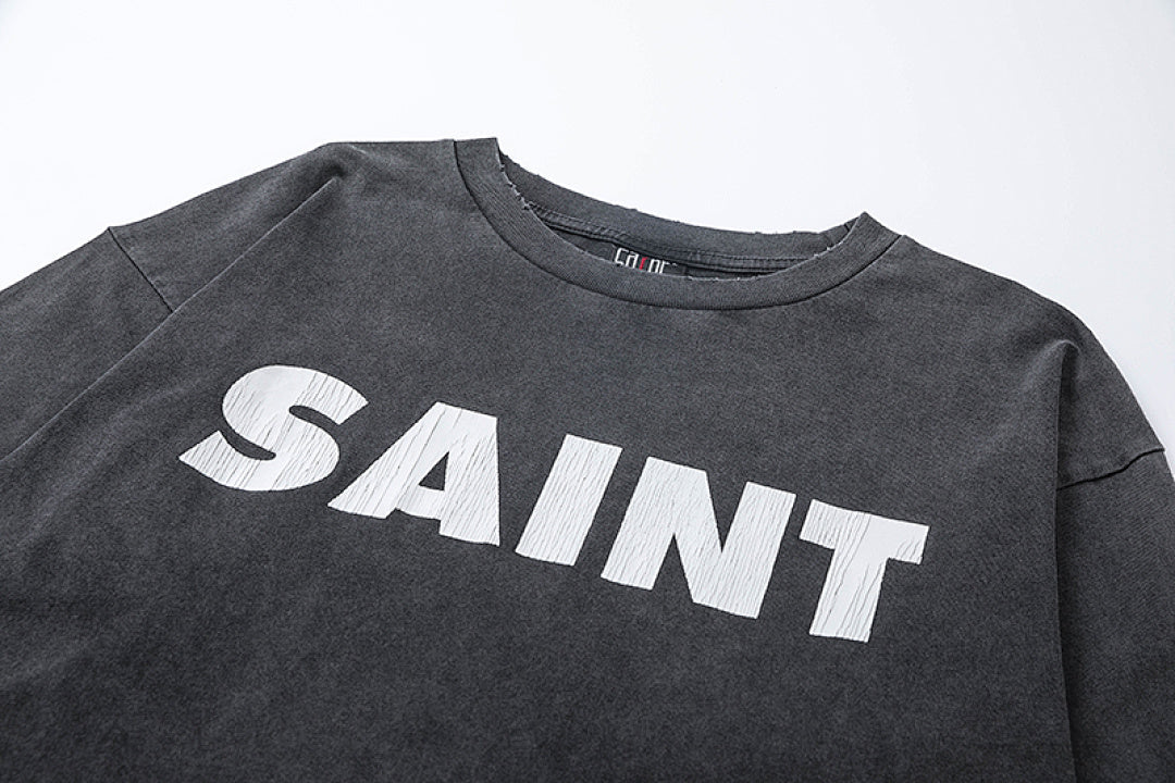 Saint Michael Minimalist Block Logo Long Sleeve Sweatshirt