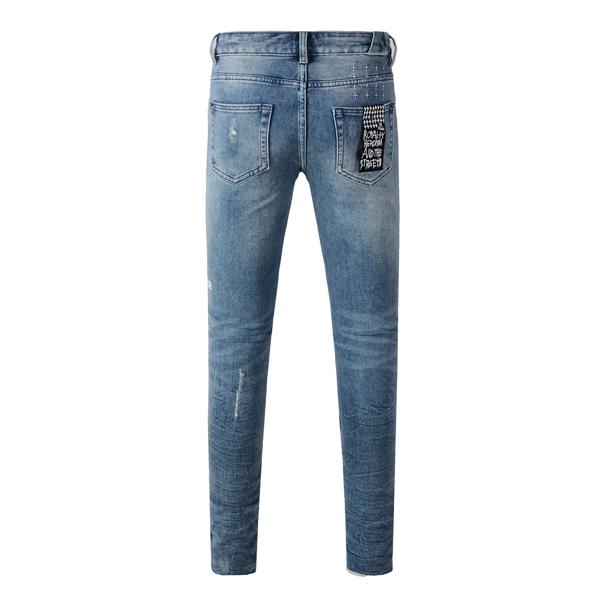 Purple Jeans Edgy Blue Denim with Distressed Rip Accents 3007