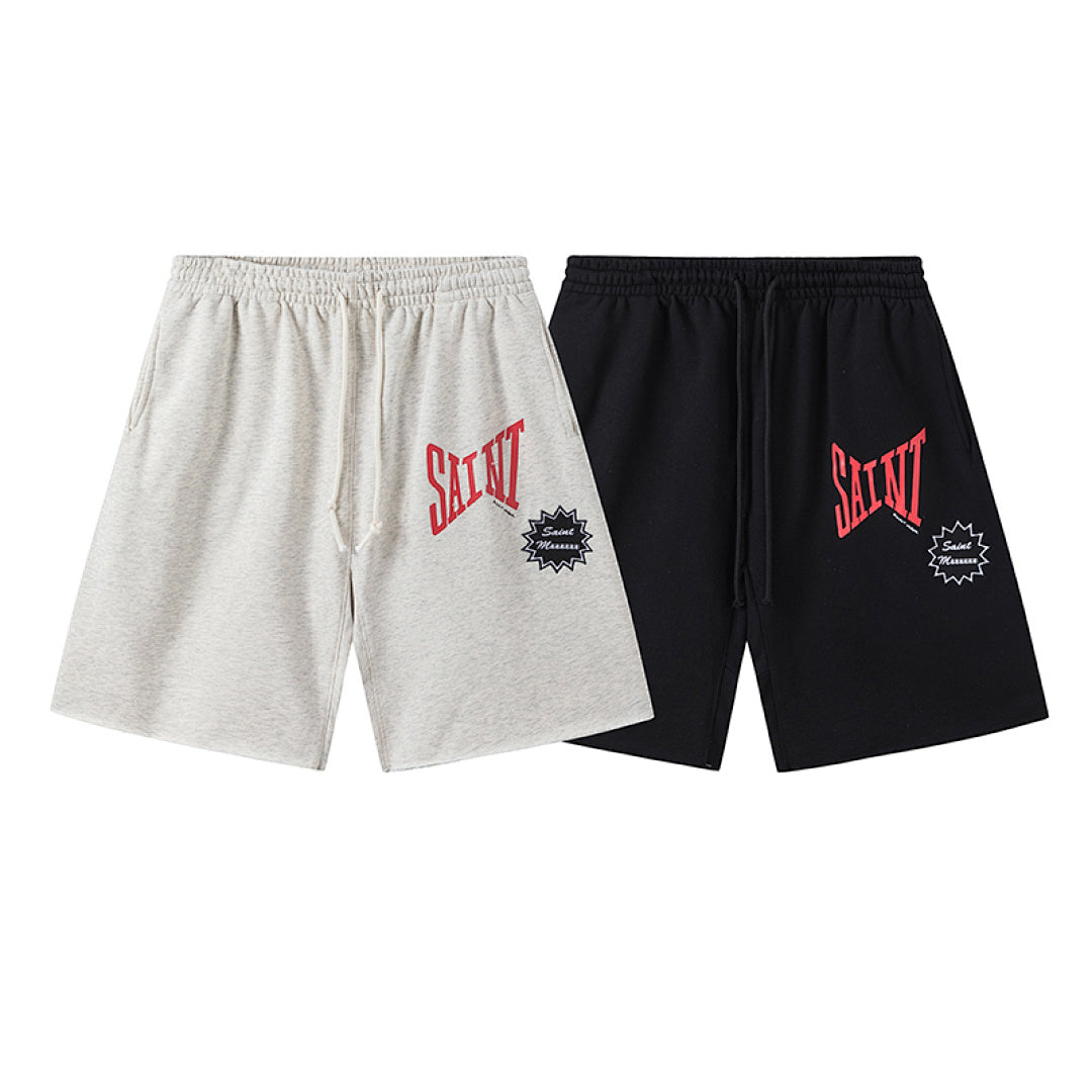 Saint Michael Angular Font Graphic Logo Sweat Shorts
