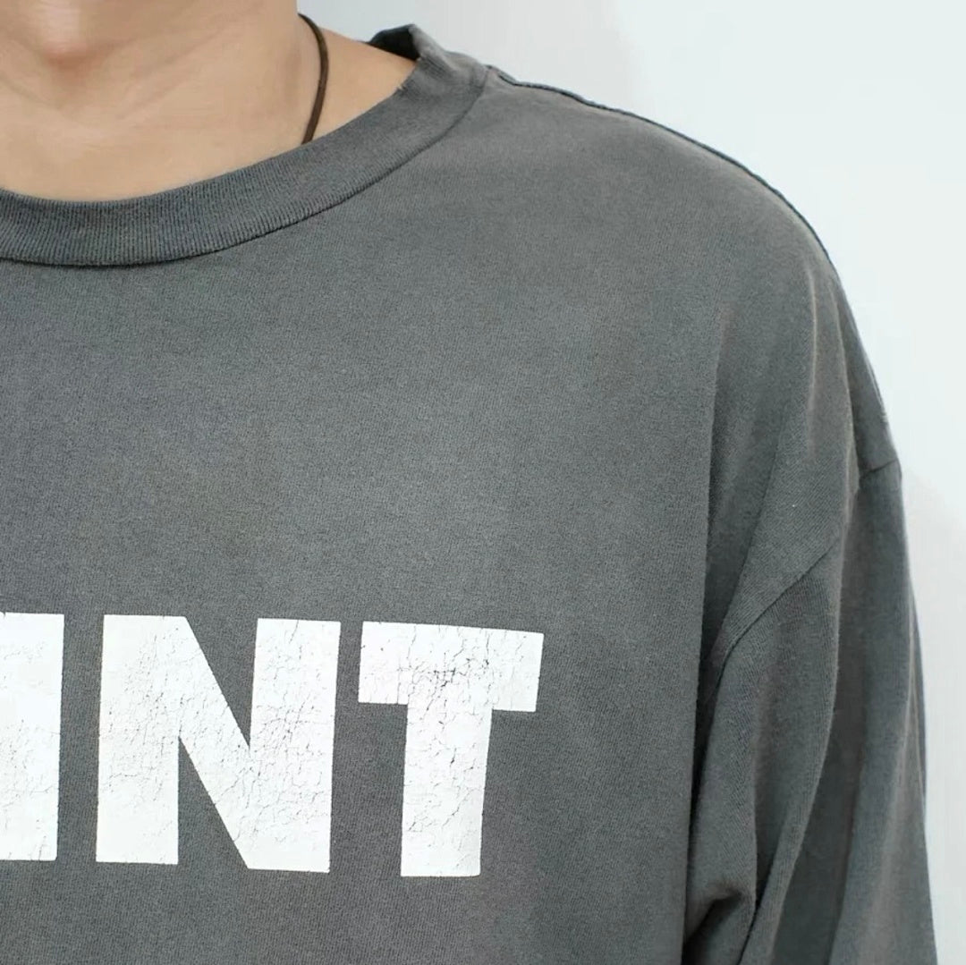 Saint Michael Minimalist Block Logo Long Sleeve Sweatshirt