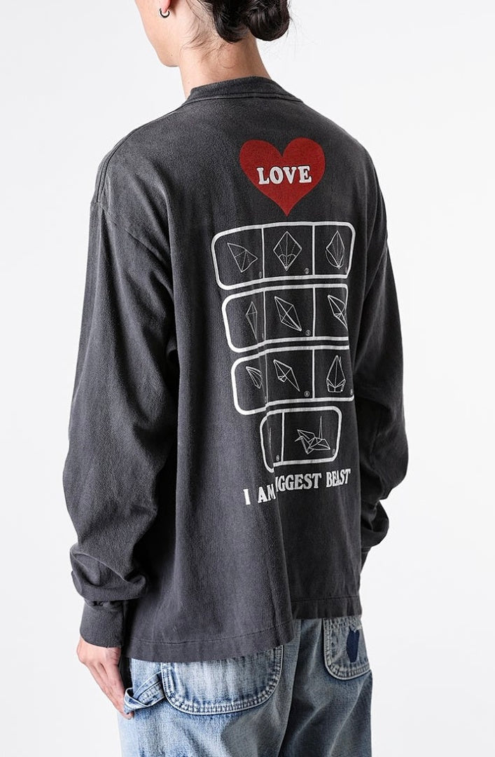 Saint Michael Love Patchwork Graphic Sweatshirt