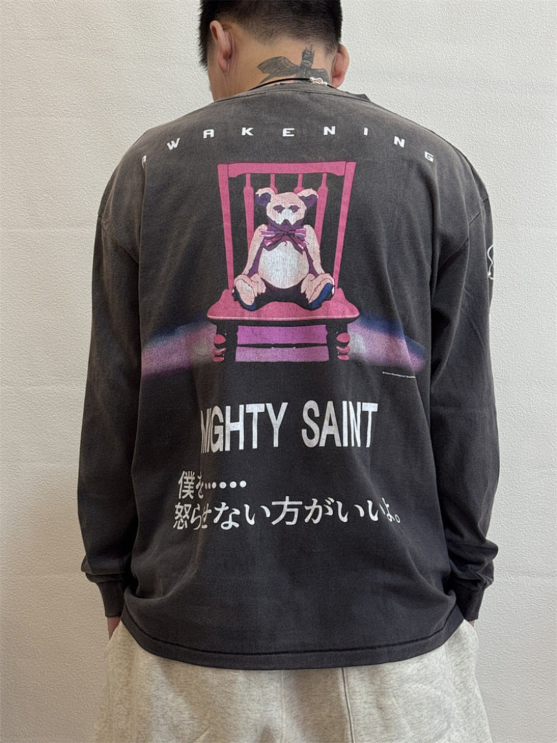 Saint Michael Character Artwork & Text Graphic Sweatshirt