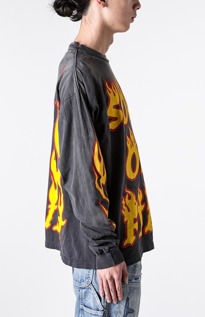 Saint Michael Soul On Fire Flame Sleeve Sweatshirt