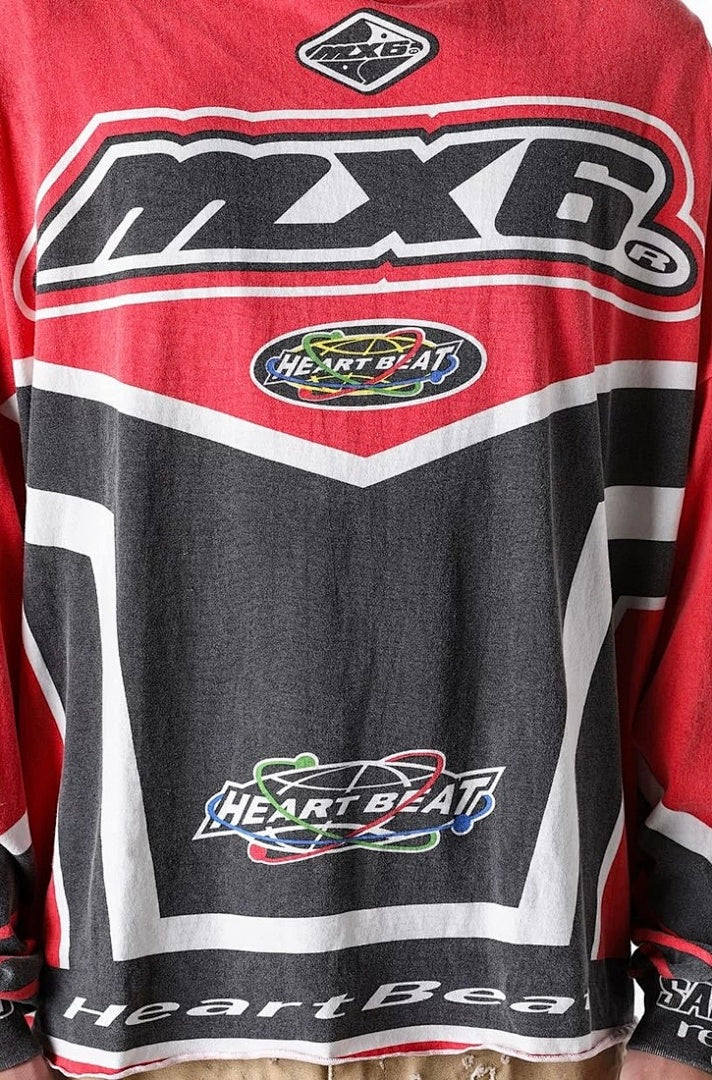 Saint Michael Racing Patch Paneled Long Sleeve Sweatshirt