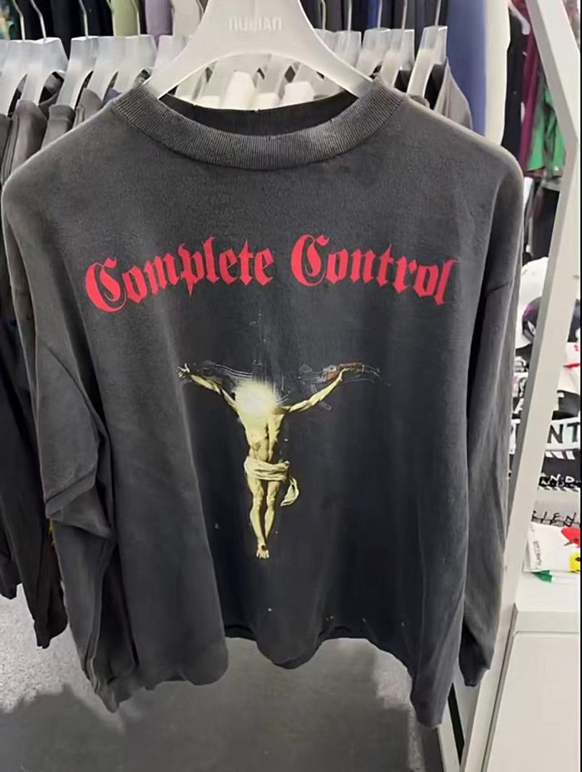 Saint Michael Gothic Figure & Text Print Sweatshirt