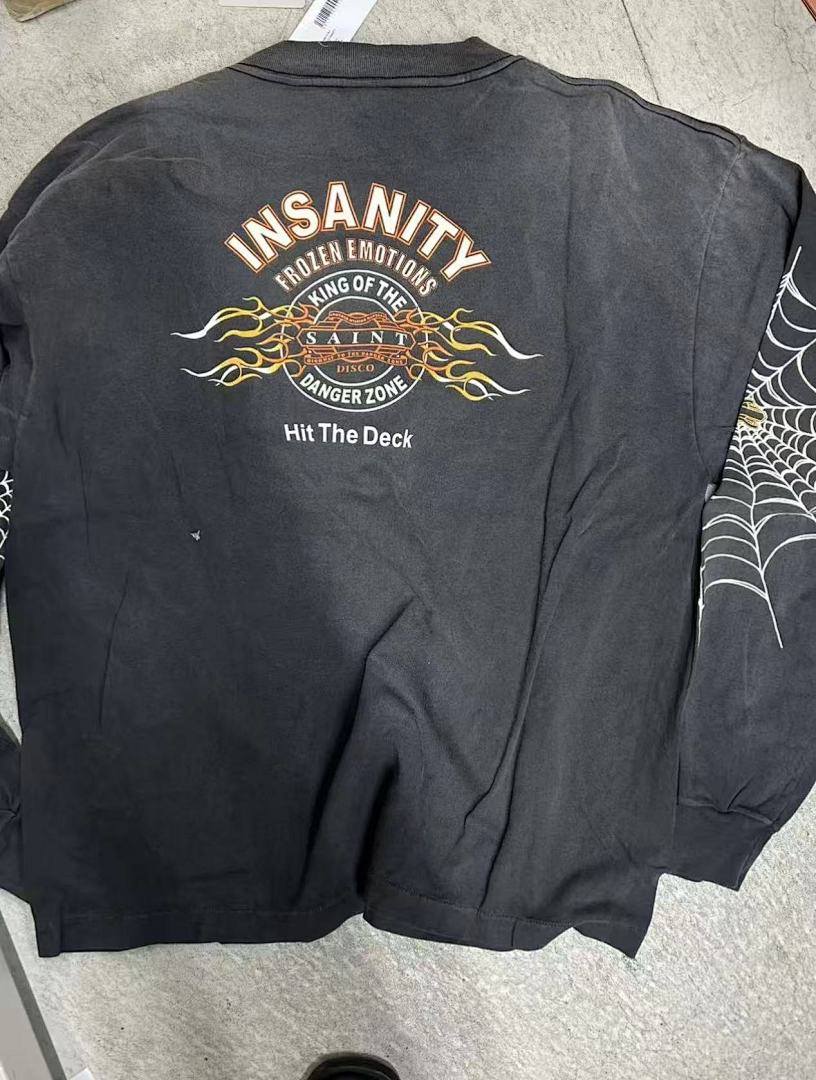 Saint Michael Graphic Emblem & Sleeve Print Sweatshirt