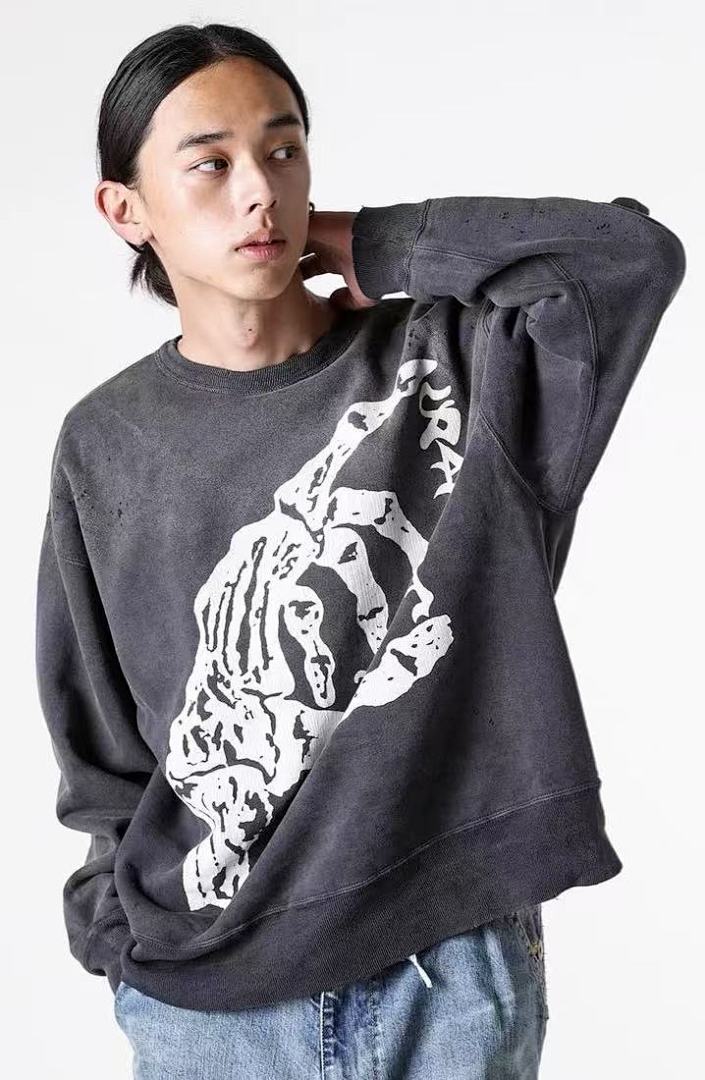 Saint Michael ST1013 Skeleton Hand Graphic Sweatshirt