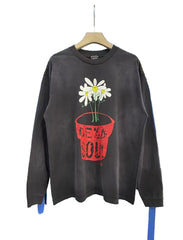Saint Michael Botanical Flower Pot Print Sweatshirt