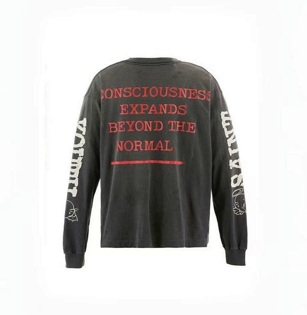 Saint Michael Photo Print & Slogan Typography Sweatshirt