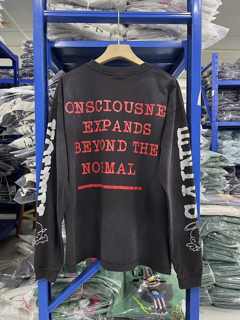 Saint Michael Photo Print & Slogan Typography Sweatshirt