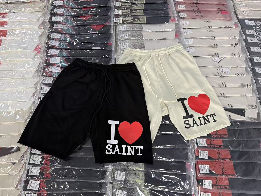 Saint Michael I Love Saint Heart Print Casual Sweat Shorts