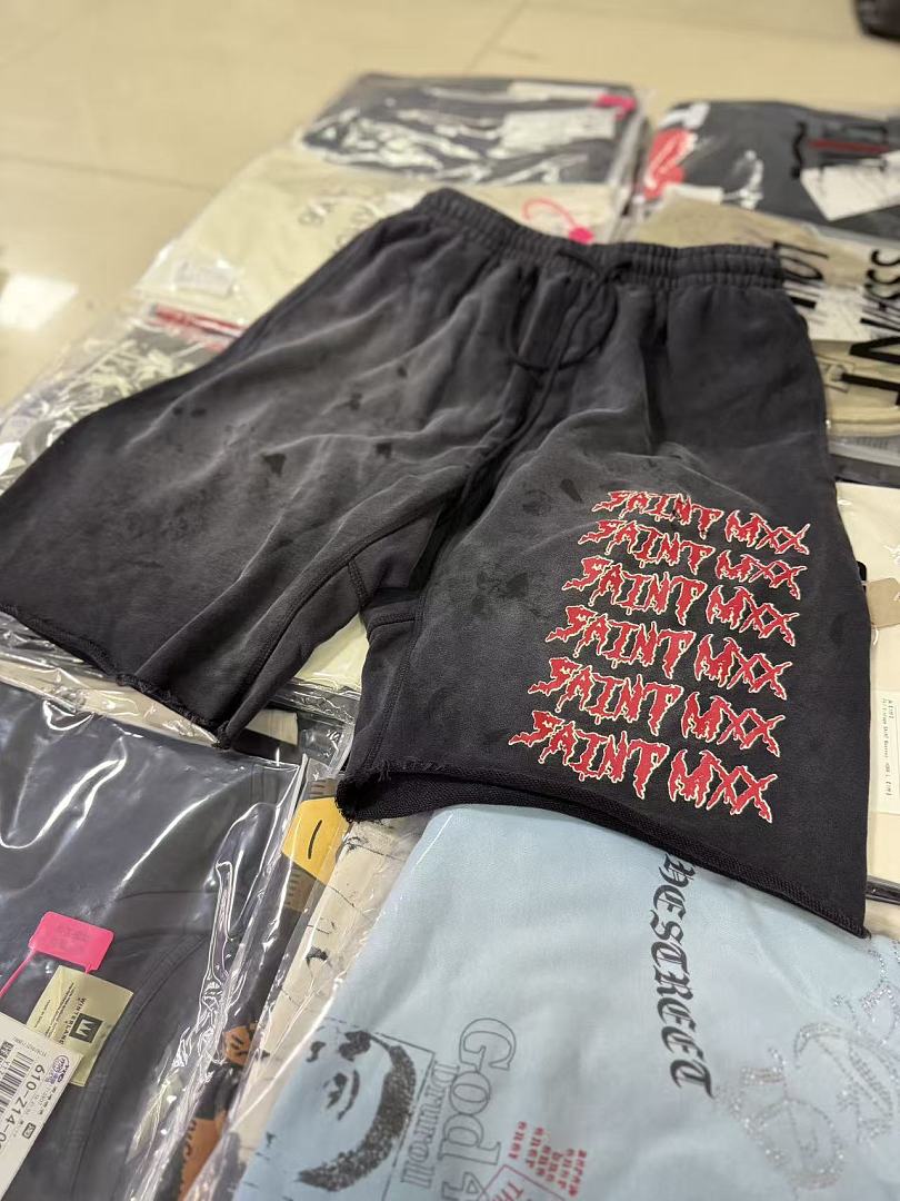 Saint Michael Distressed Vintage Effect Gothic Text Sweat Shorts