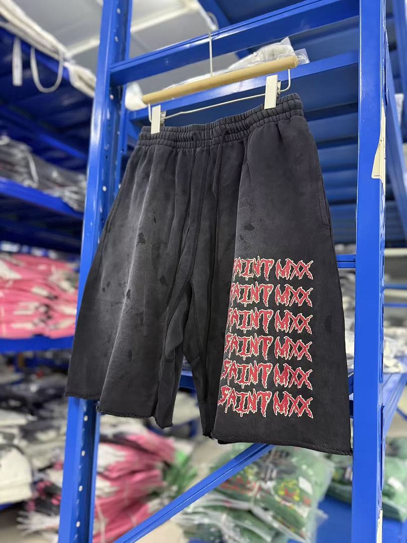 Saint Michael Distressed Vintage Effect Gothic Text Sweat Shorts