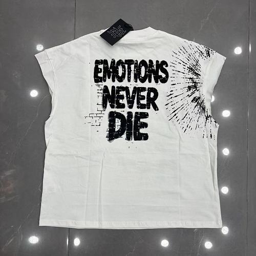 Mixed Emotion Distressed Sketch Sleeveless Top