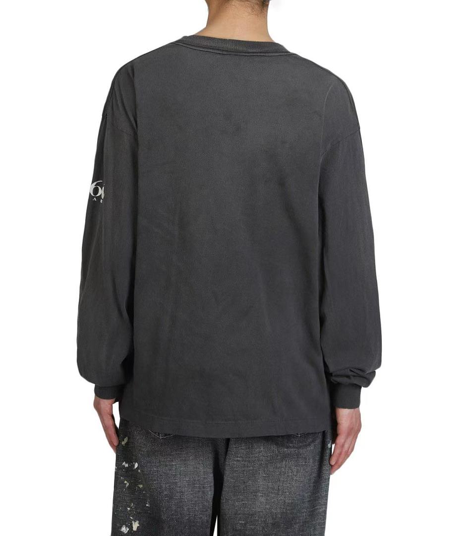 Saint Michael Distressed Minimalist Logo Sweatshirt