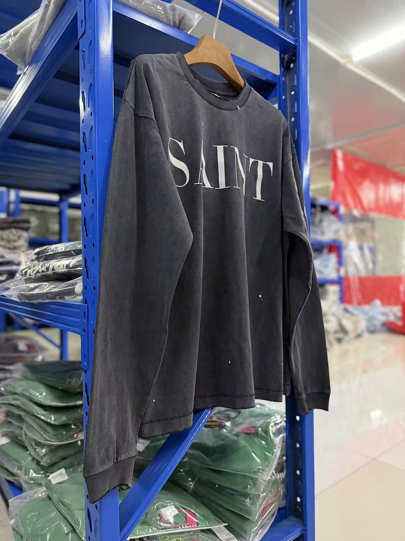 Saint Michael Distressed Minimalist Logo Sweatshirt