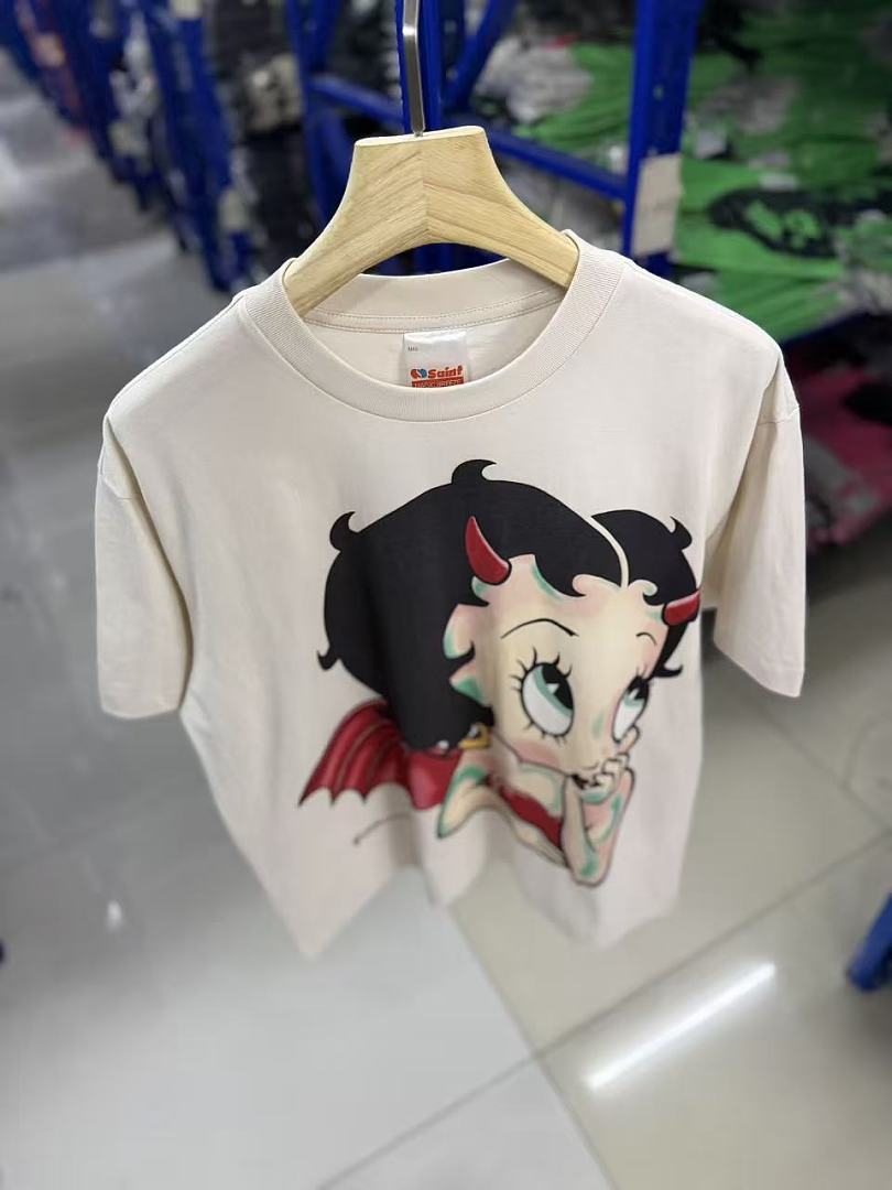 Saint Michael Devil Boop Graphic Double-Sided T-Shirt