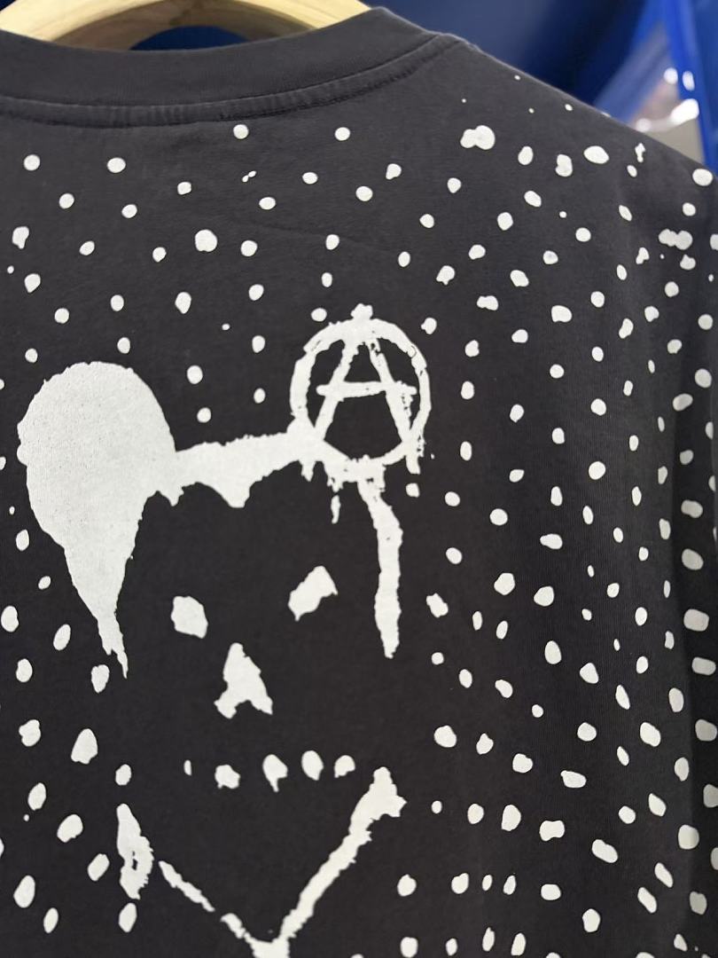 Saint Michael Graphic Skull & Stud Pattern Vintage T-Shirt