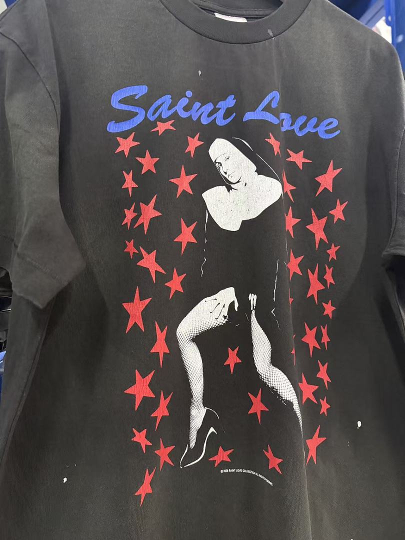 Saint Michael Saint Love Graphic Silhouette Vintage T-Shirt