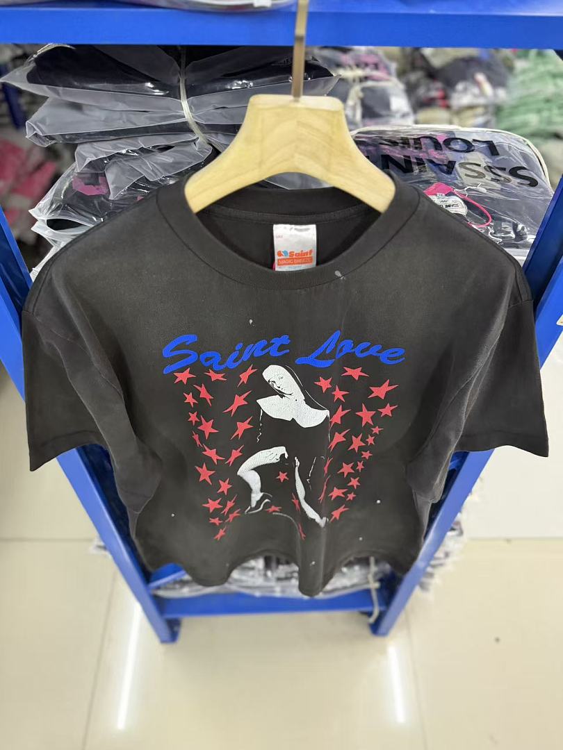 Saint Michael Saint Love Graphic Silhouette Vintage T-Shirt