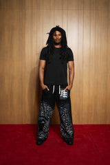 Mixed Emotions　Black ‘Striped’ Sweatpants