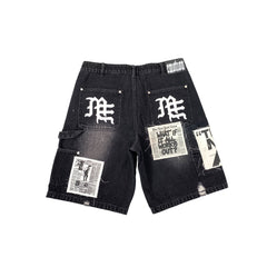 Mixed Emotions　Black “AI” Denim Shorts