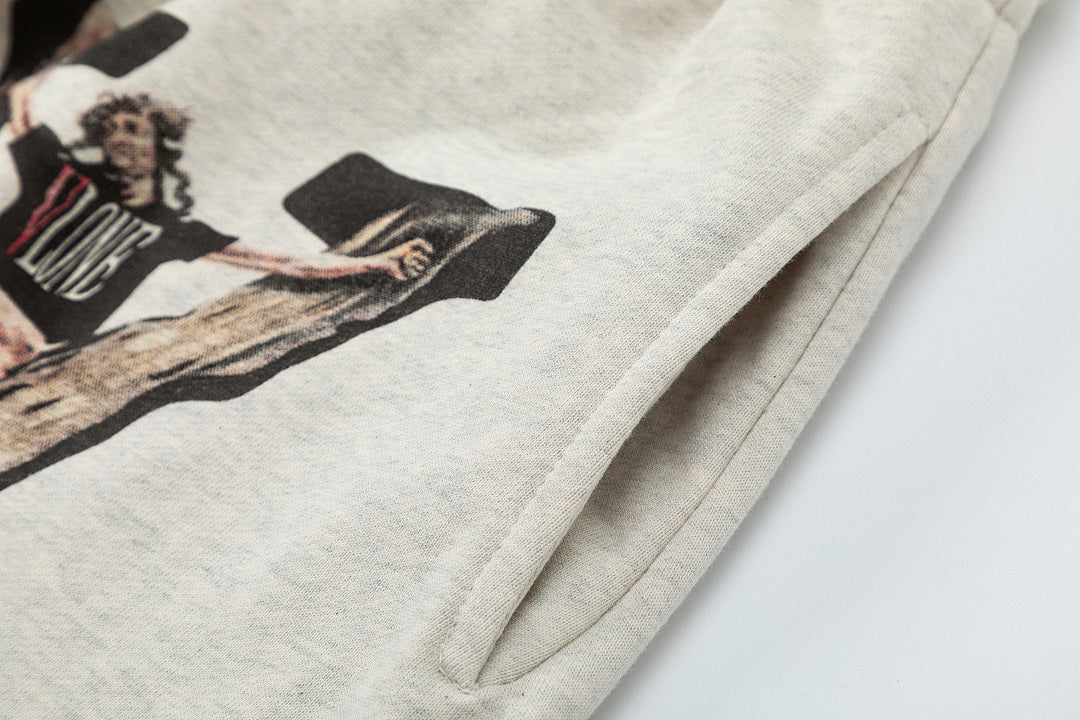 Saint Michael Praying Hands & Bold Lettering Sweat Shorts