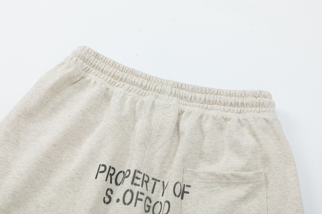 Saint Michael Dripping Heart & Lettering Graphic Sweat Shorts
