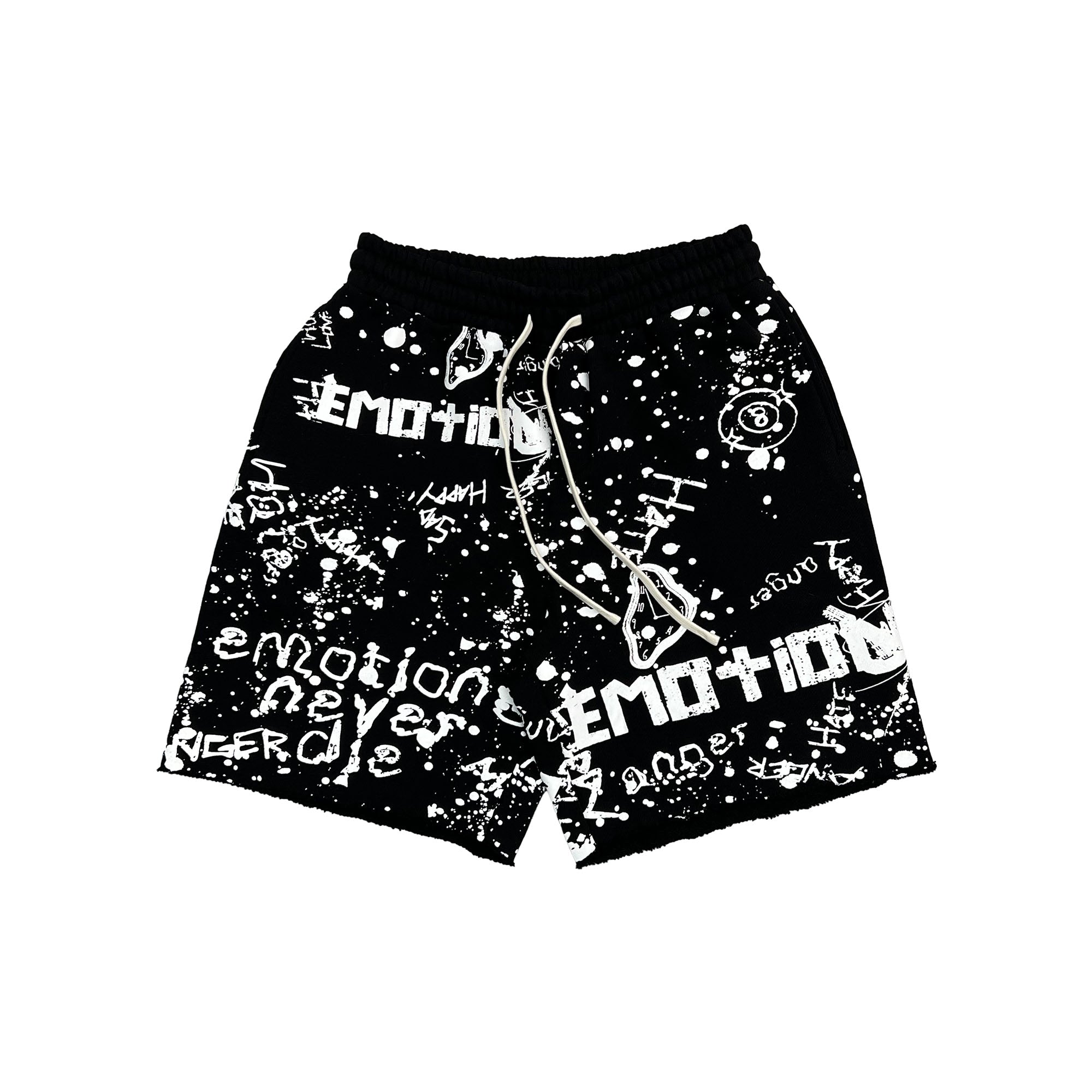 Mixed Emotions　Black “Graffiti” Shorts