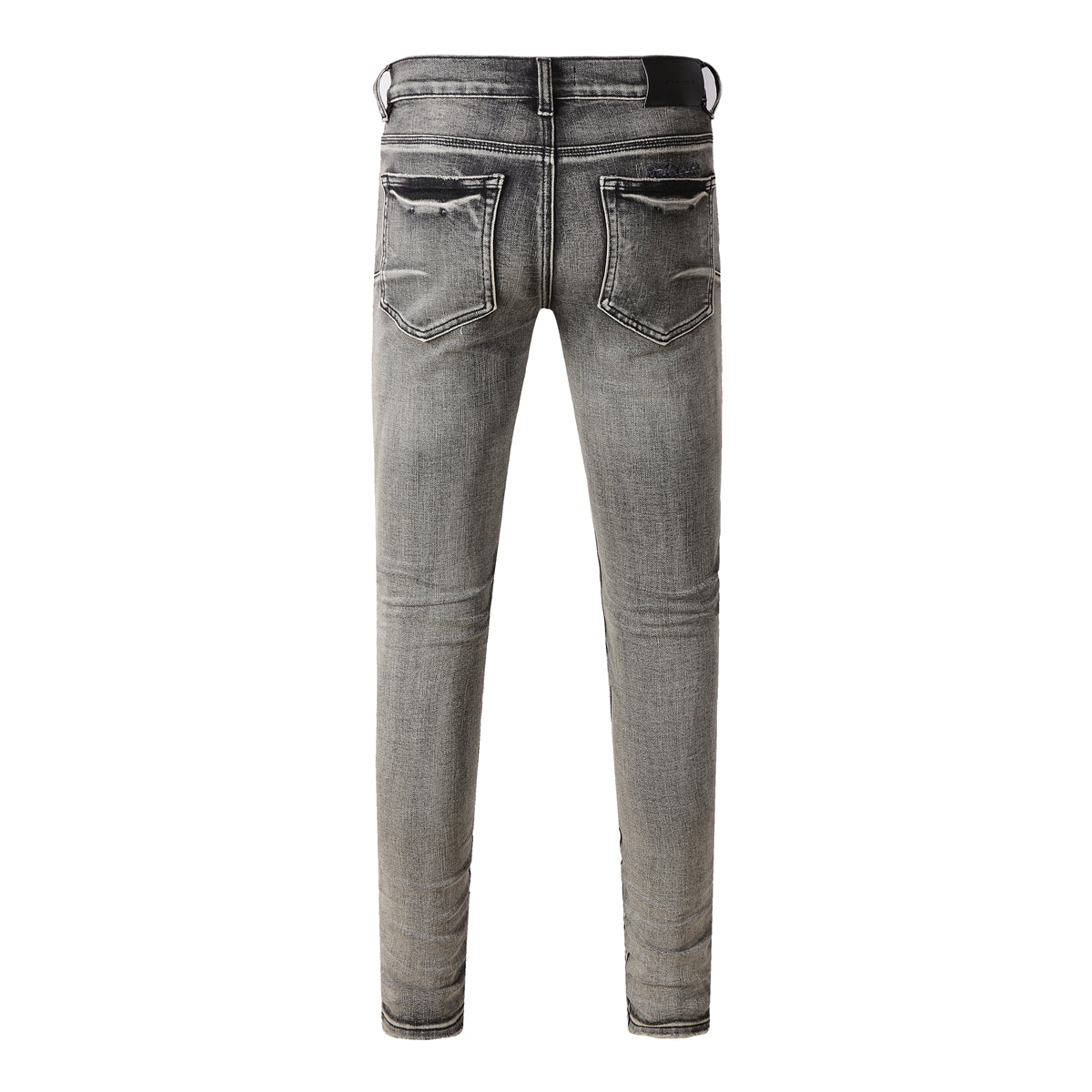 Purple Jeans Men Classic Streetwear Jeans Distressed Black Grey Ripped Skinny 9068