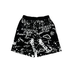 Mixed Emotions　Black “Graffiti” Shorts