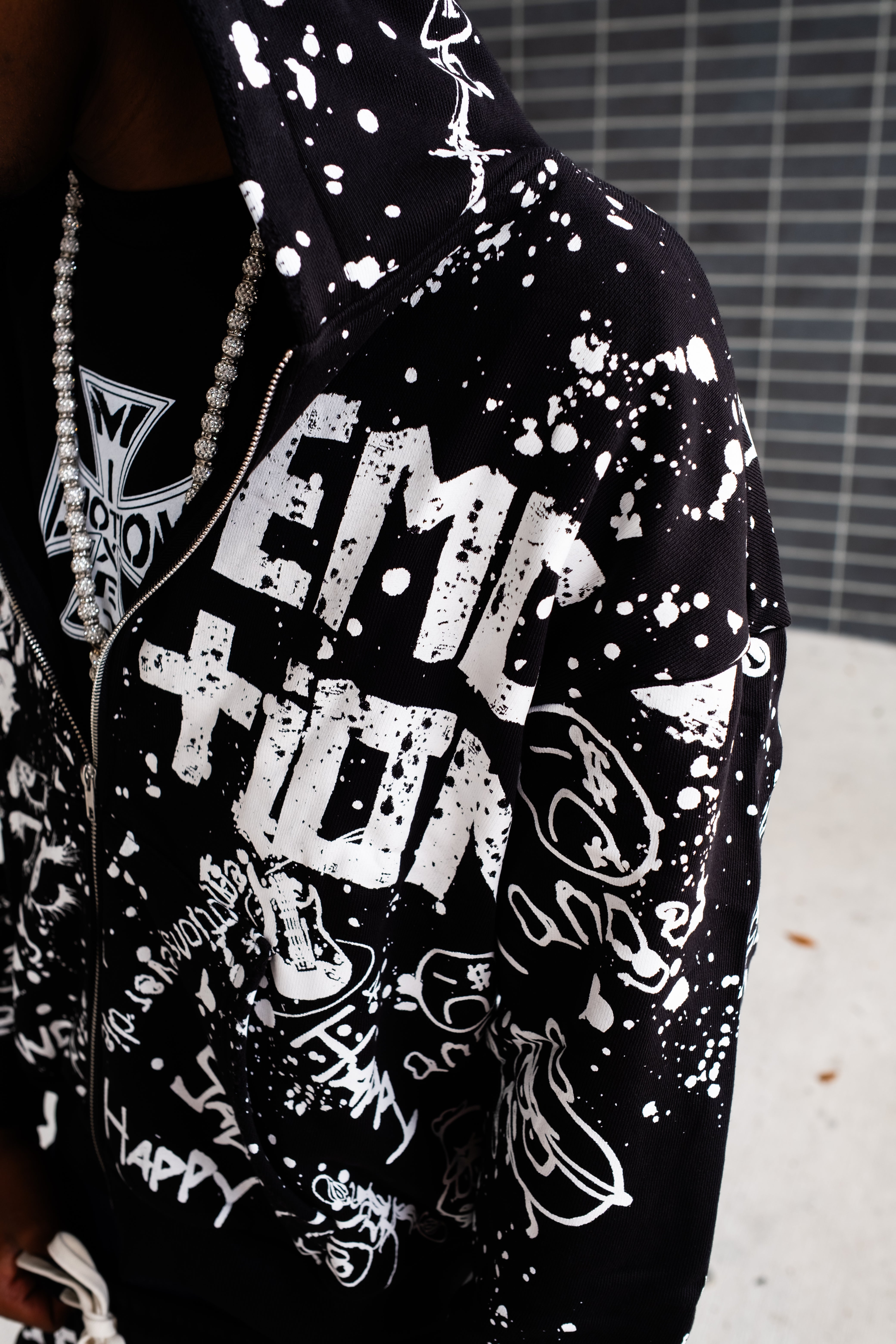 MIXED EMOTION Black “Graffiti” Hoodie