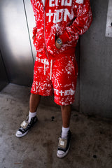 Mixed Emotions　Red “Graffiti” Shorts