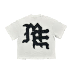 Mixed Emotions　White ‘End’ Rhinestone Tee