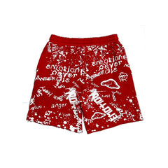 Mixed Emotions　Red “Graffiti” Shorts