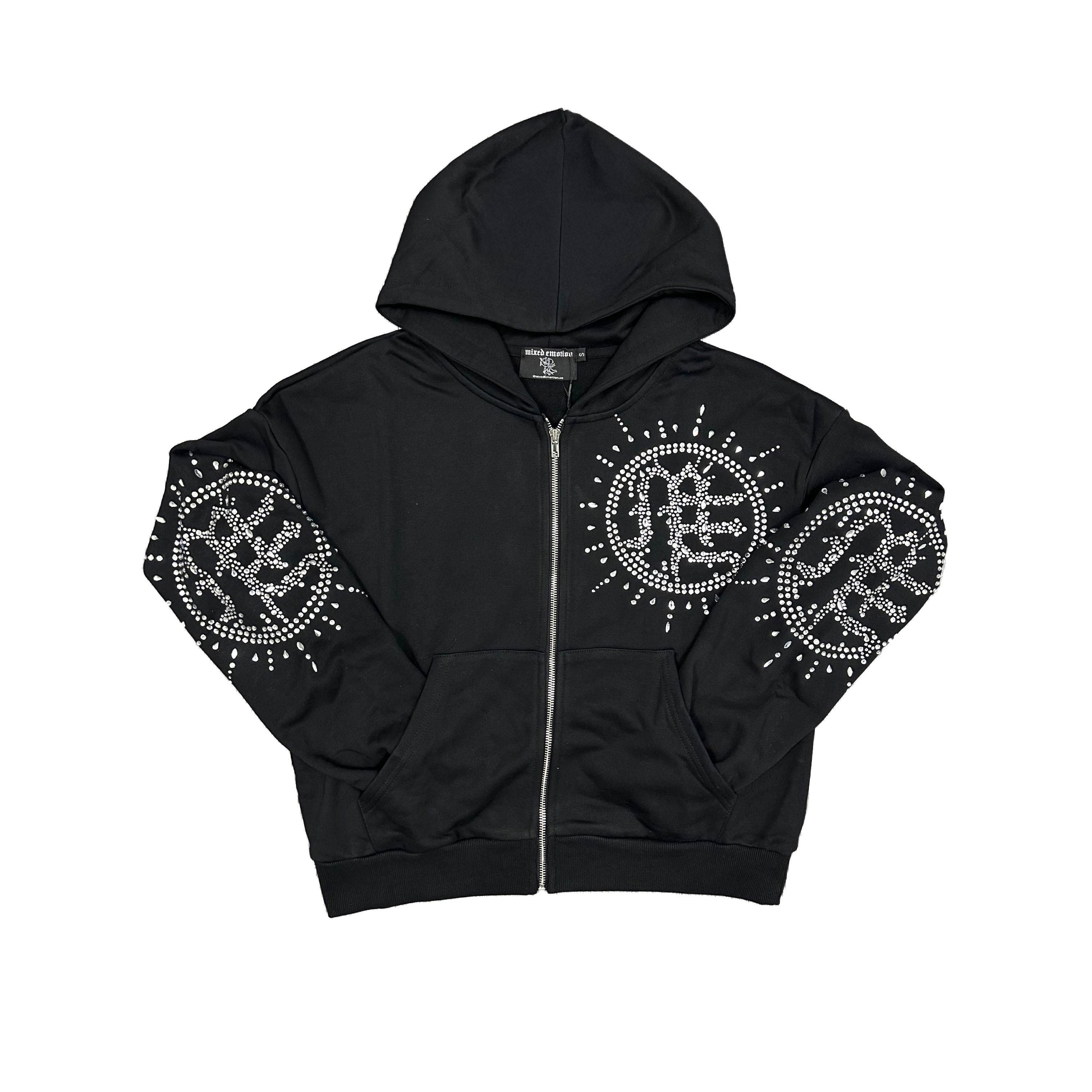 MIXED EMOTION ‘Eclipse’ Black Rhinestone Hoodie