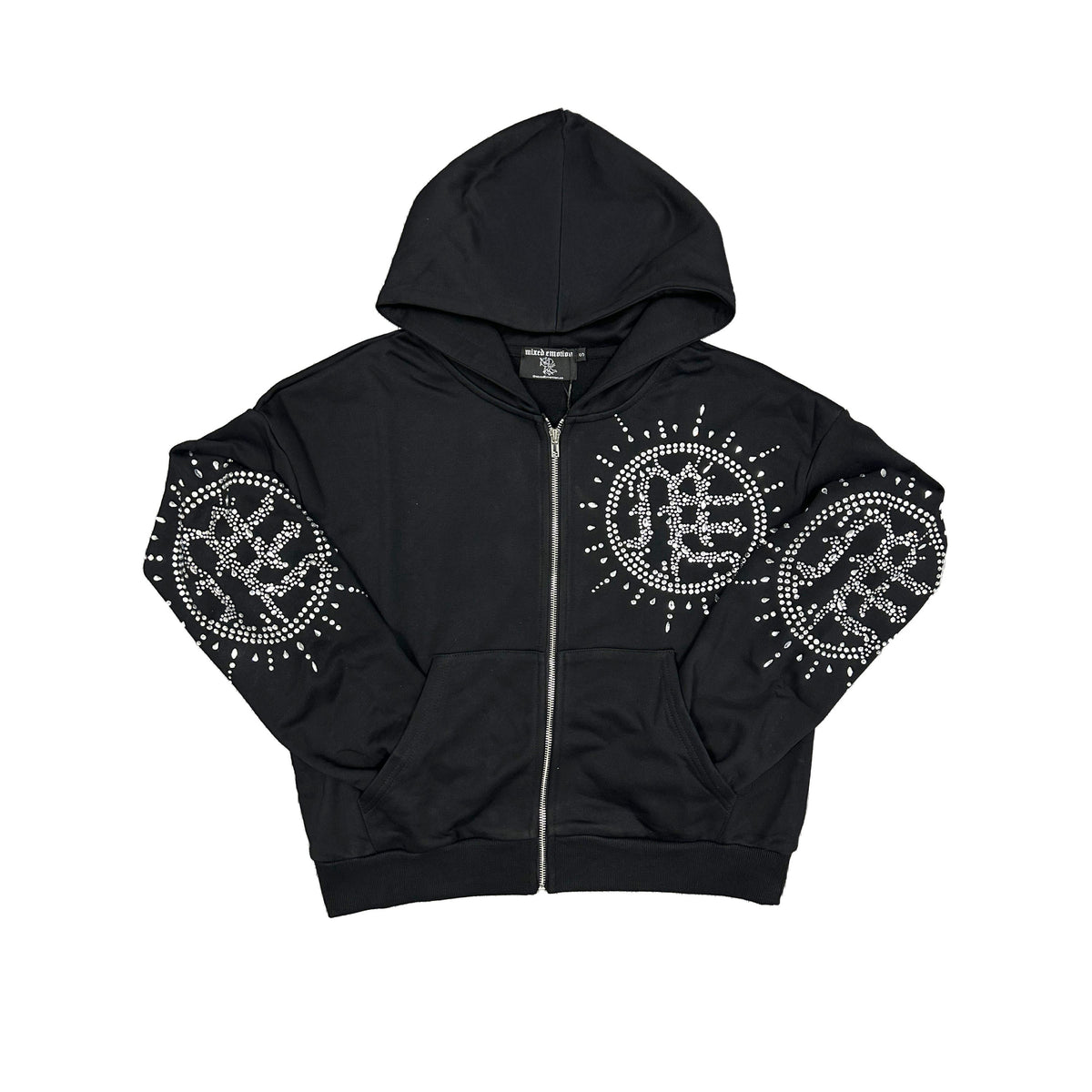 MIXED EMOTION ‘Eclipse’ Black Rhinestone Hoodie