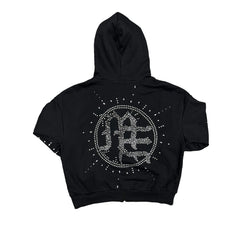 MIXED EMOTION ‘Eclipse’ Black Rhinestone Hoodie