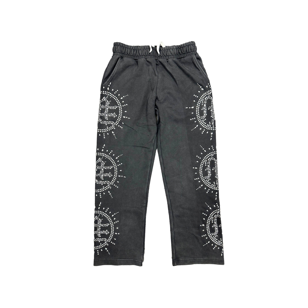 Mixed Emotions ‘Eclipse’ Grey Acid Wash Rhinestone Sweats