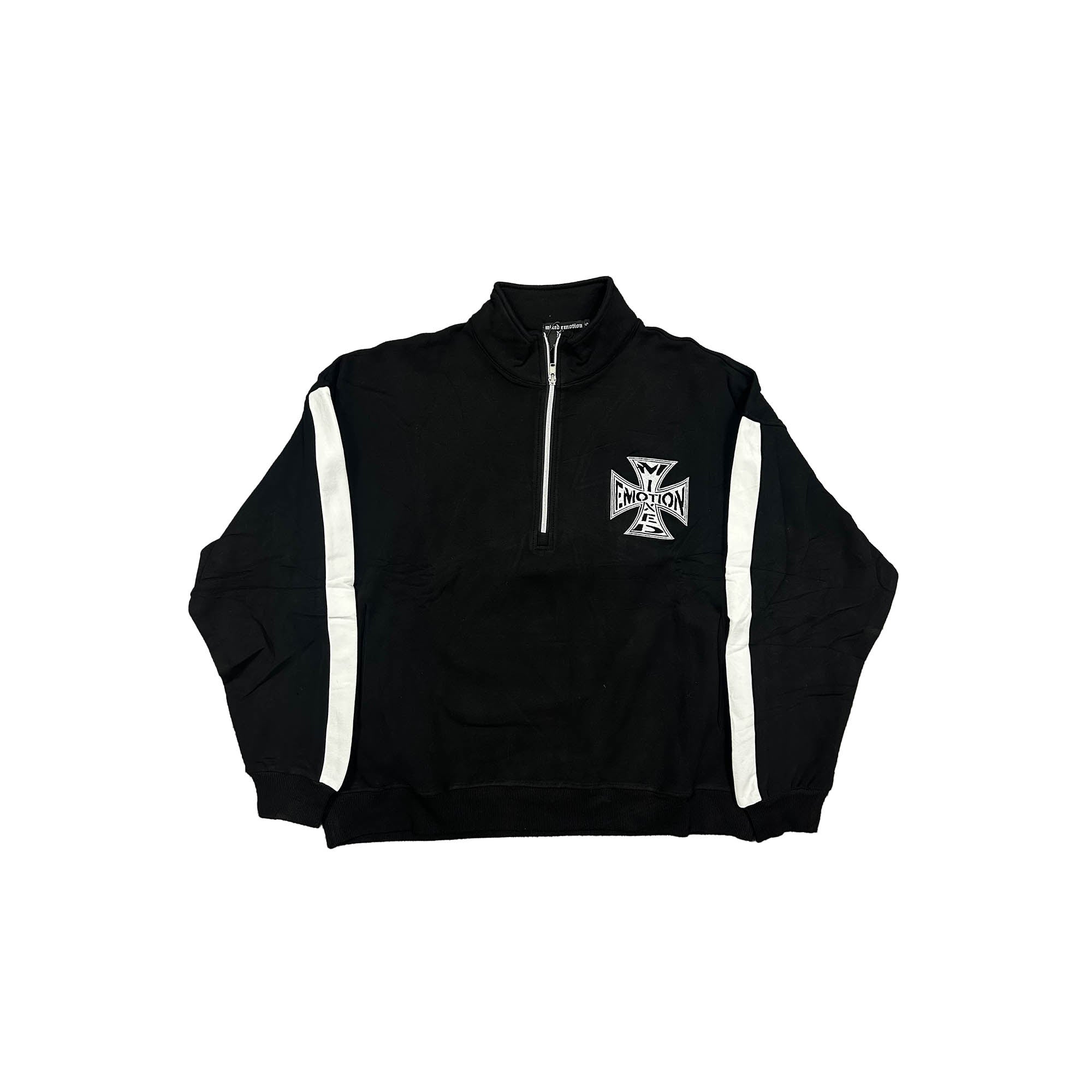 MIXED EMOTION Black “Quarter” zip Jacket