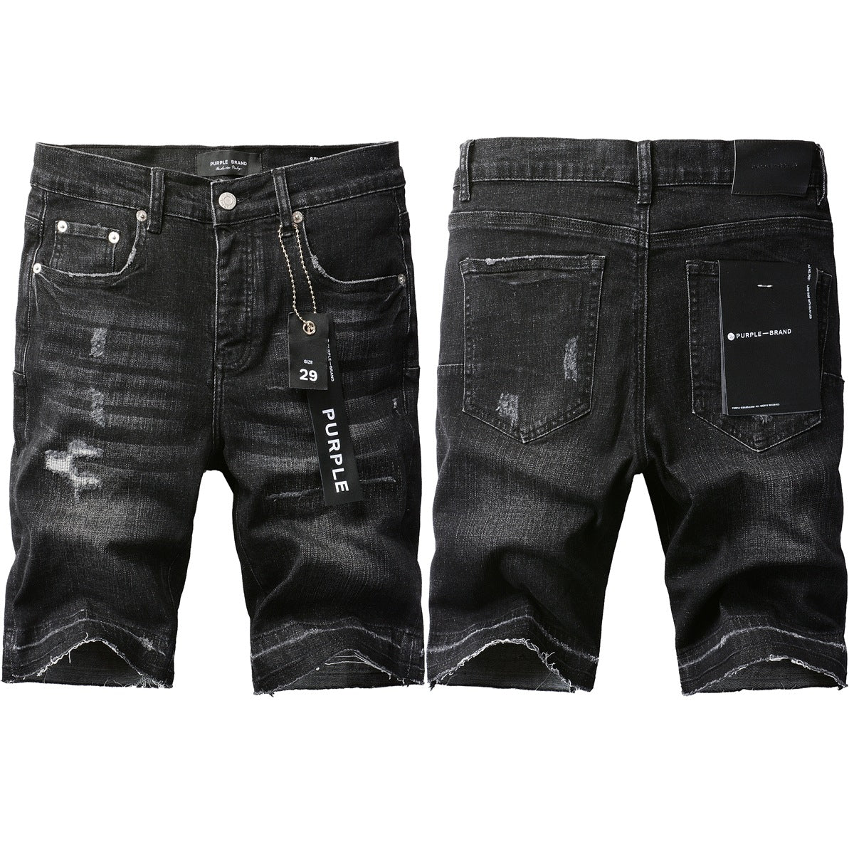 Purple Jeans Black Jean Shorts 5083 with a Sleek and Modern Design for Summer