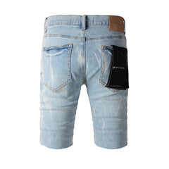 Purple Jeans Blue Distressed Jean Shorts 5069 with Trendy Ripped Details