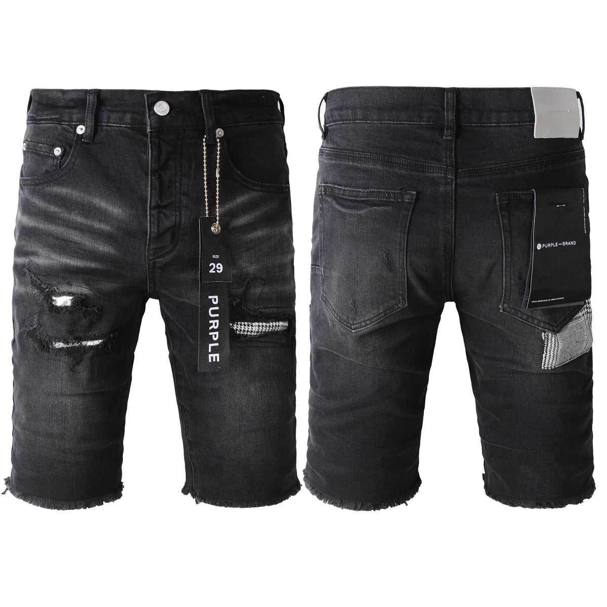 Purple Black Jean Shorts 5001 with Classic Style and Comfortable Fit